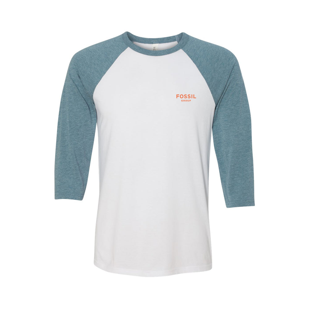 Bella Canvas Unisex 3/4 Sleeve Baseball Tee - Black/White, XS, Tri-Blend Raglan Shirt